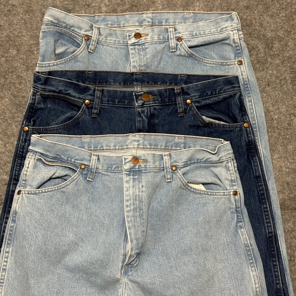 Lot Of (3) VTG Wrangler Jeans - Sz 36 x 32 - 13MWZGH / 13MWZGK - Picture 2 of 8